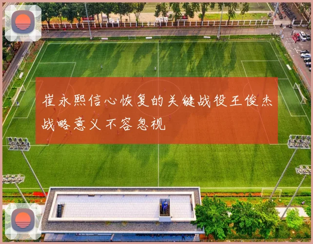 崔永熙信心恢复的关键战役王俊杰战略意义不容忽视